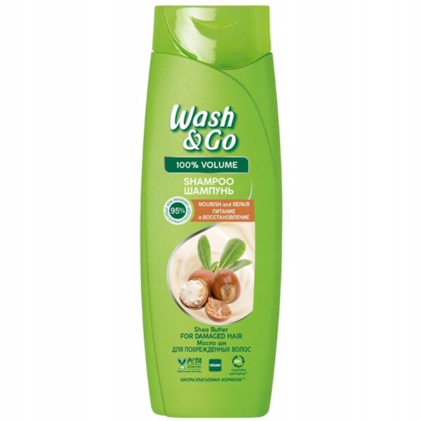 Wash&Go Szampon Rose Water do włosów suchych farbowanych Oczyszcza 360ml