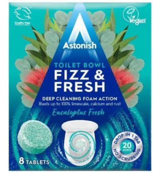 ASTONISH Fizz & Fresh Tabletki czyszczące do WC 8szt Eucalyptus Fresh