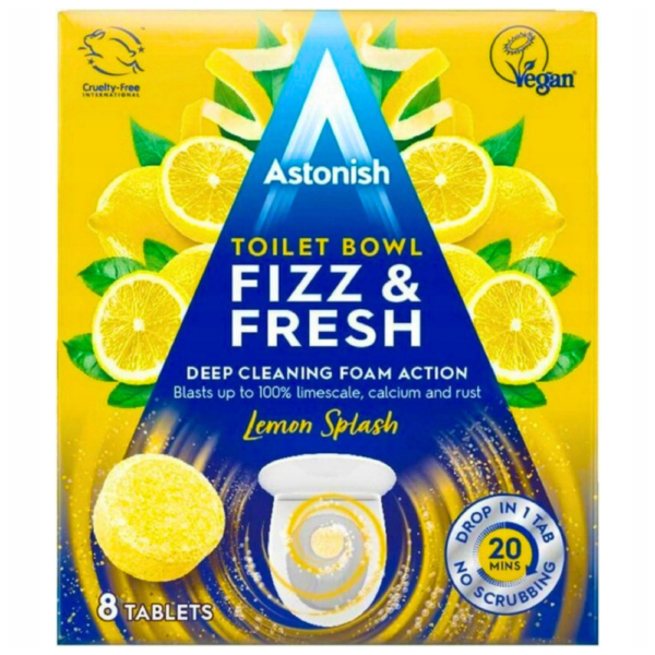 ASTONISH Fizz & Fresh Tabletki czyszczące do WC 8szt Lemon Splash